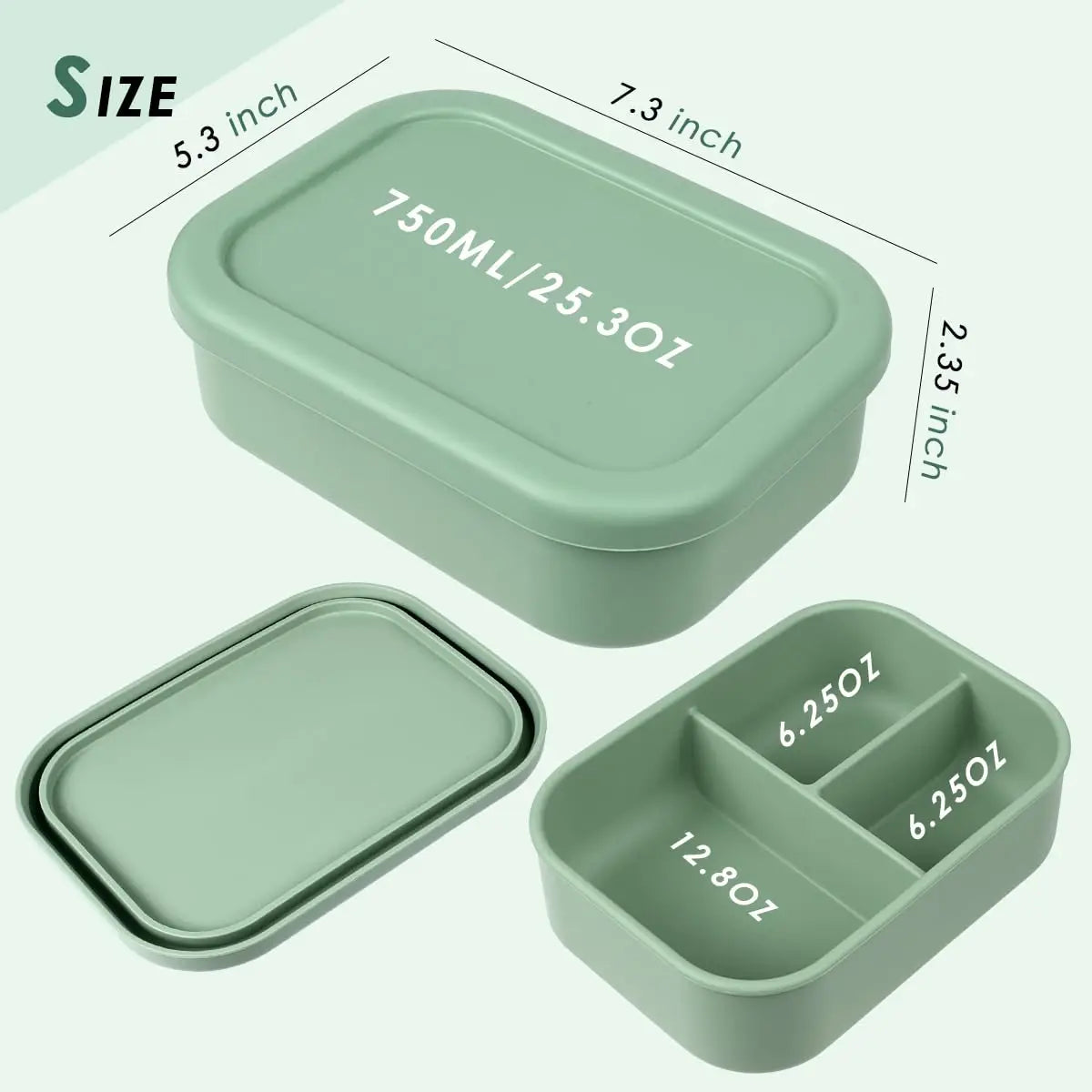 Silicone Lunch Box - 3 compartment